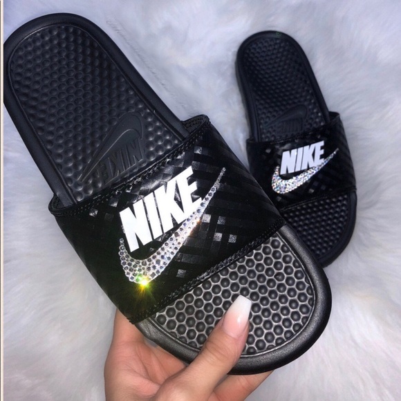 ⚡️Custom Bling Nike Benassi Slides⚡️